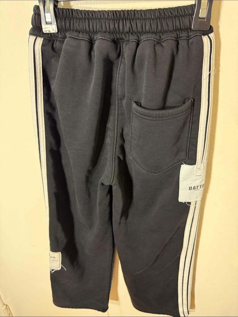 Kids Black Track Jogger Pants with Contrast Drawstring - Picture 3 of 4